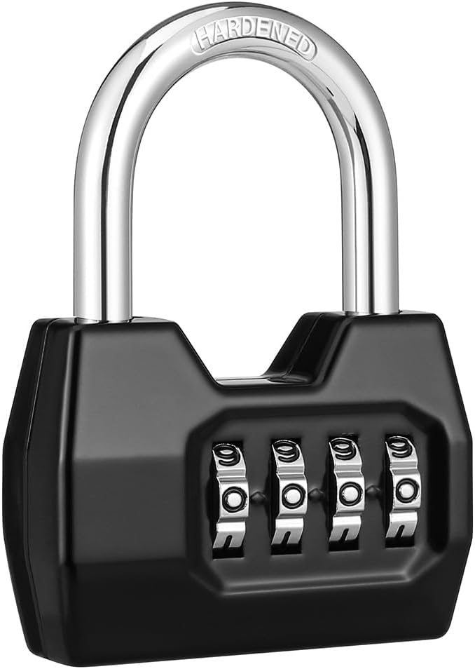 Disecu Combination Lock 4 Digit Locker Lock Outdoor Waterproof Padlock