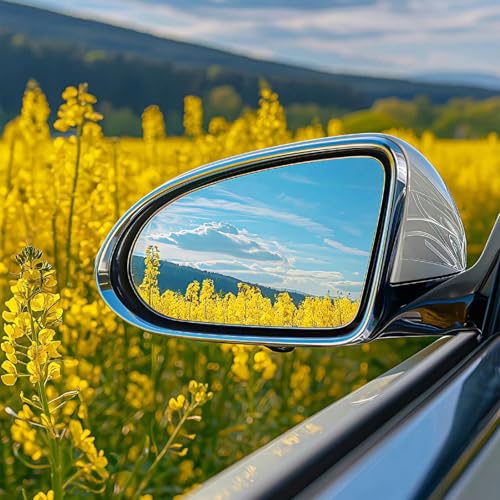 Spiegelglas Golf 7 Links Beheizbar Asphärisch- Spiegelglas Ersatzspiegelglas Außenspiegel Links, Fahrerseite Außenspiegel Glas Passend für Golf 7 mit Trägerplatte