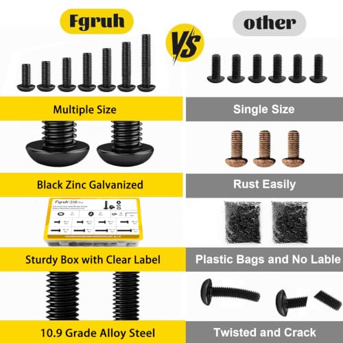 Image of 238PCS M6 Button Screws Assortment Kit, M6x8 /10 /12 /16 /20 /25 /30 /35 mm