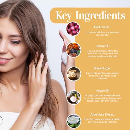 Image of Trycone Onion Conditioner for Dry & Frizzy Hair with Red Onion, Vitamin E & Natural Actives - Hair Growth, Damage Control, Strength & Shine - Unisex, No Side Effects, 200 ml