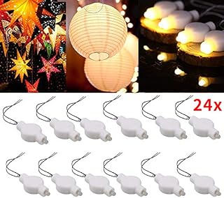 LOGUIDE LED Lantern Lights,24 Pack Battery Powered Small LED Lights for Paper Lanterns,Balloons,Floral,Weddings