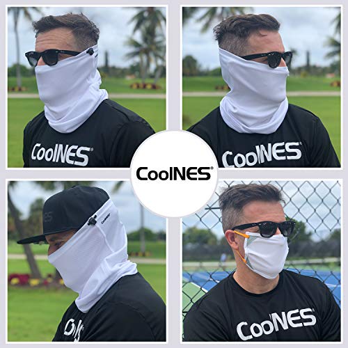 Coolnes - Uv Sun Protection Neck Drape Adjustable Multifunctional 2 In 1 Face Covering For Outdoor Fishing - Unisex Whitesl #TOP5