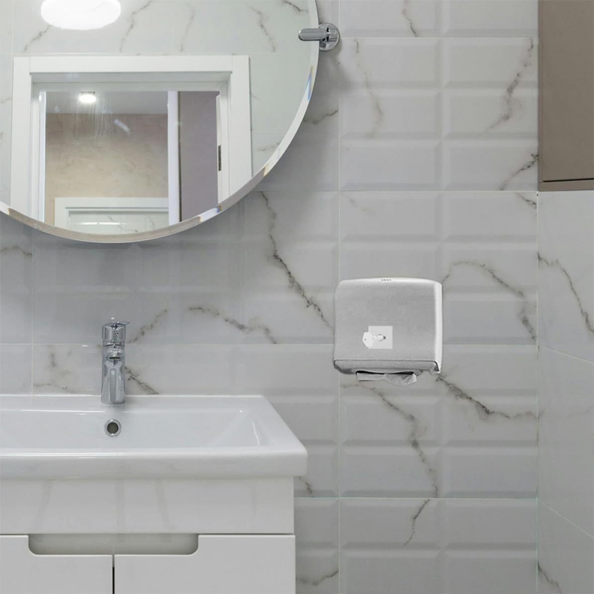 2 Pcs Plastic Paper Towel Dispenser Key for Commercial Use, White Unique Key Design to Open Paper Towel Dispensers and Tissue Boxes, for Restroom Maintenance and Replacement