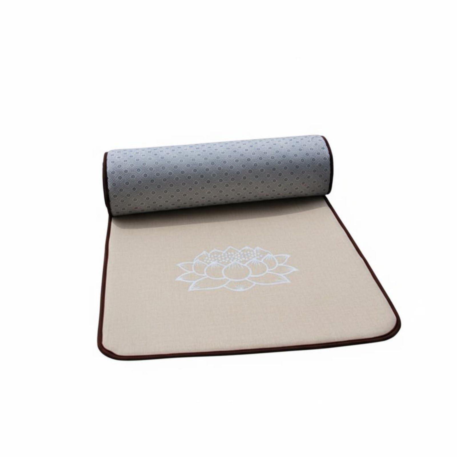 Cuscino da Preghiera in Lino Tappetino Meditazione Tappeto Devozione Cuscino Prostrazione con Nucleo Spugnoso Ammortizzante E Base Antiscivolo Adatto, Lino, 90 200cm