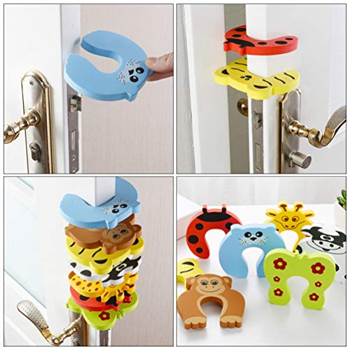 FAVOMOTO 20 Pcs Dedo Pitada Guarda Cartoon Animal Bebê à Prova de Espuma Macia Porta Batendo Rolha d