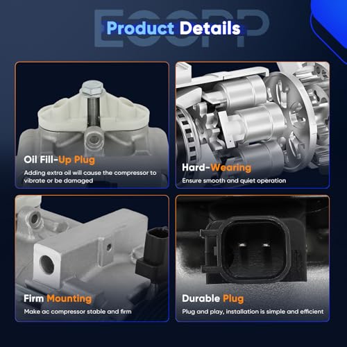 Image of ECCPP AC Compressor Fit for Ford E-350 E-450 Super Duty 6.0L 2008-2010 AC Compressor with Clutch