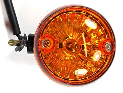 OBPD Scooter Turn Signal Set 2pcs, Fits Many Tomos Nitro 50, Black LED Amber Lens