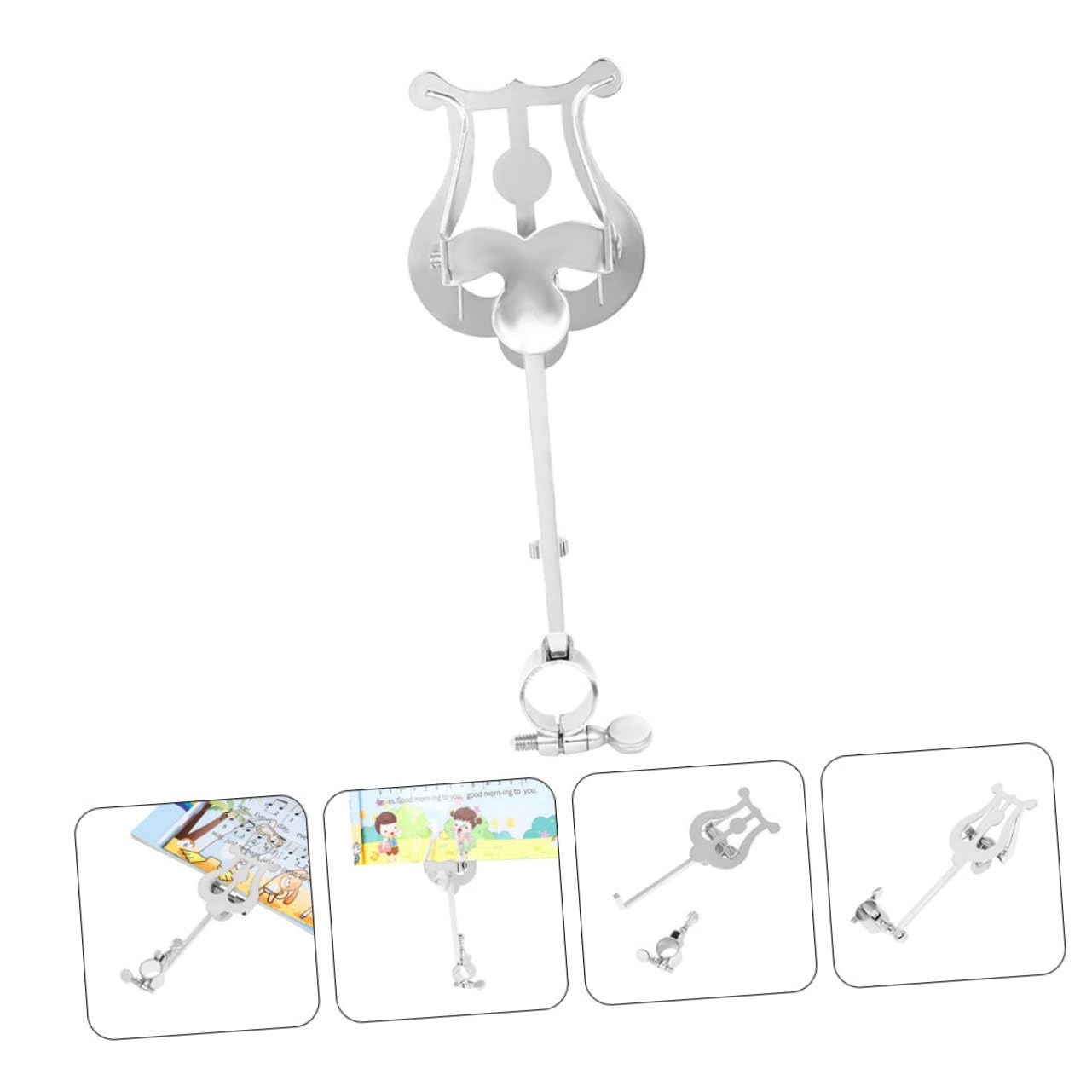 VICASKY 3stücke Piccolo Folder Mit Verstellbarem Knopf Tragbarer Notenständer Für Piccolo Komfortable Leseposition Silbernes Design Stabiler Für Proben Und Auftritte