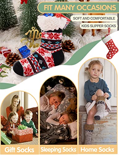 Image of MOGGEI Girls Slipper Fuzzy Socks Kids Boys Fluffy Fleece Lined Warm Plush Sherpa Winter Child Home Socks