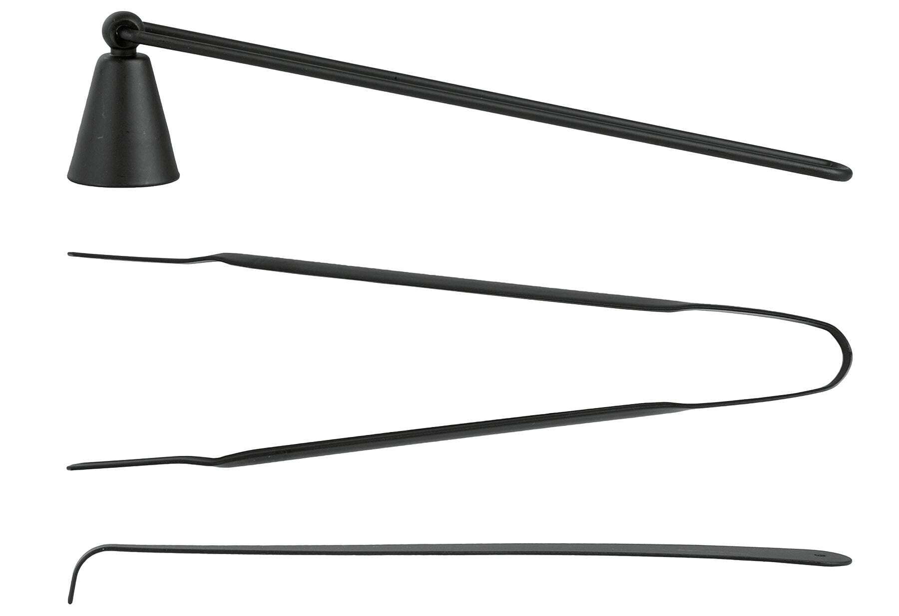 Esschert Design Kerzenpflegeset aus Eisen, schwarz, 3-teilig, inkl. Kerzenlöscher, Schöpflöffel und Dochtzange