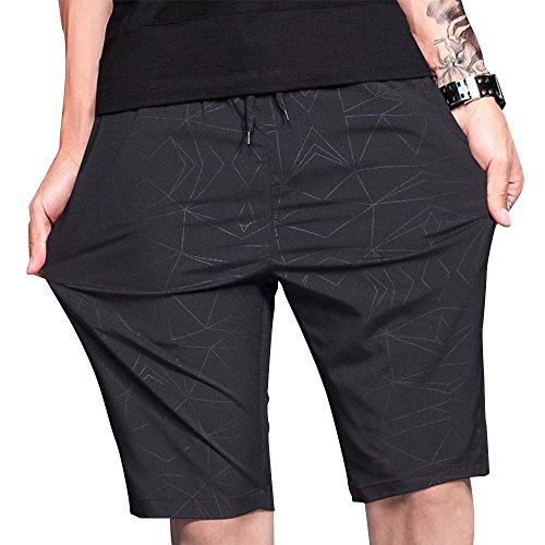LTIFONE Gym Shorts for Men, Quick Dry Workout Sport Shorts, Mens Exercise Summer Shorts with Zipper Pockets, for Tennis Black