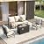 VICLLAX 4 Pieces Patio Furniture Set with Metal Firepit Table,Outdoor Sectional Set Includes Cushioned 3-seat Couch and 2 Fixed Sofa Chairs for Garden, Beige