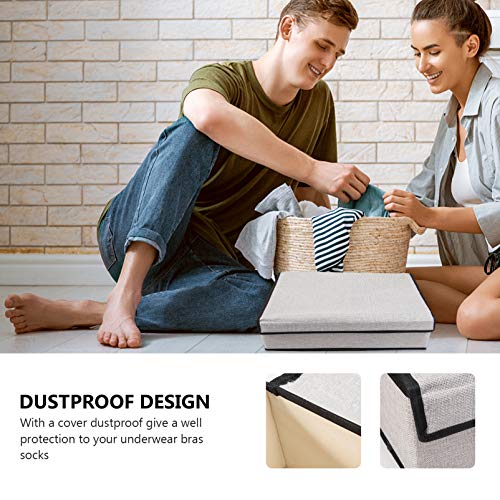 Cabilock Caixa de armazenamento de tecido dobrável, organizador de gavetas, armário, divisória de ga