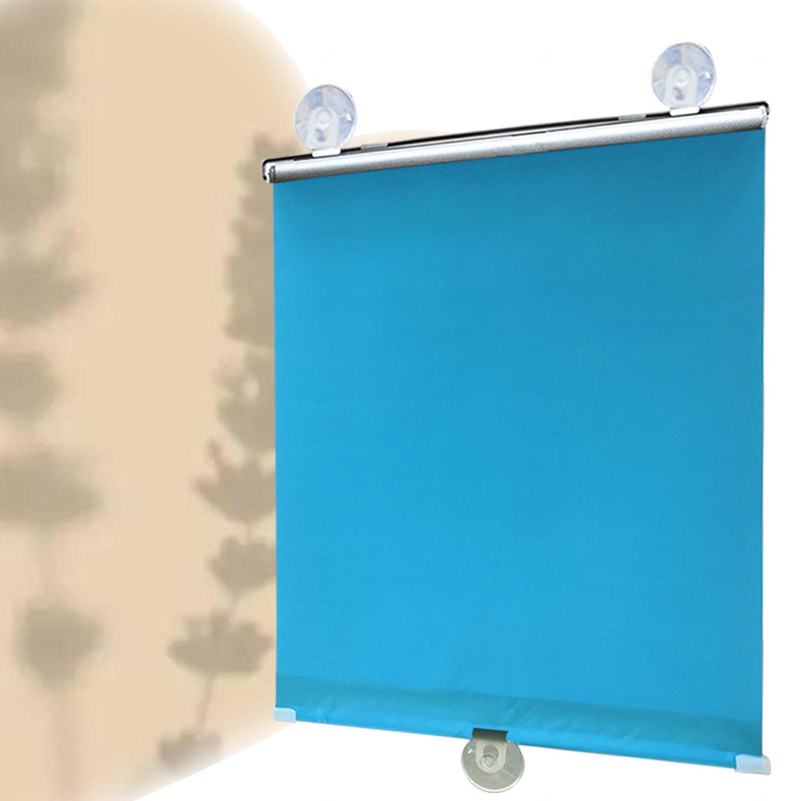 Chowane zaciemniające rolety okienne z przyssawkami - 85% blokująca światło tkanina termoizolacyjna tymczasowe rolety, niebieskie 50 x 125 cm