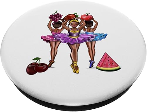 Miniatura 2 de Ballet African American Ballerina 008- black girl Afro hair PopSockets Standard PopGrip