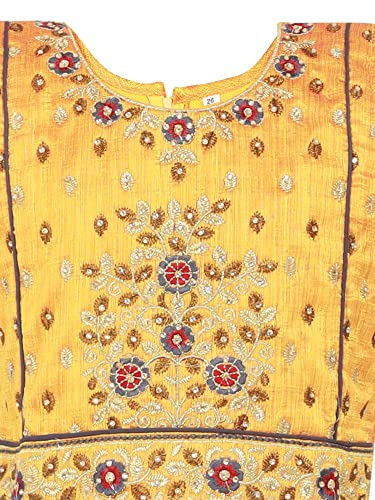 Image of Readymade Indian Ethnic Kids Skirt Top with Embroidery & Zip Closer