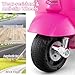 Licensed Vespa Scooter Kids Motorcycle by OLAKIDS, 6V Ride on Electric Motorcycle with Training Wheels, Headlight, Battery Powered 3 Wheels Toy Gift with LED Headlight Horn for Boys Girls (Pink)