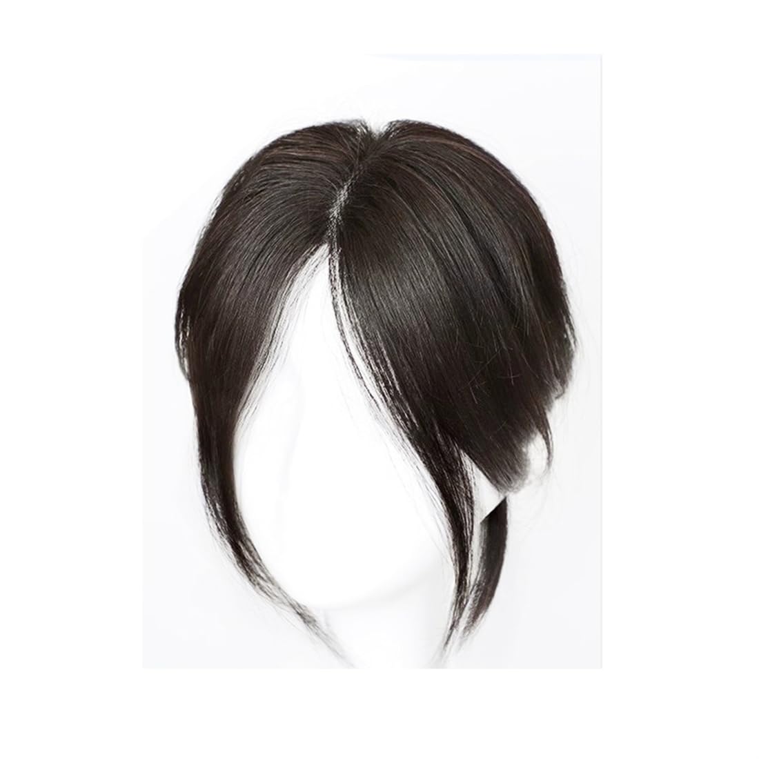 Real Human Hair Topper with Bangs 4x2.5in Lace Base for Thinning Hair Real Human Hair Topper with Bangs 4x2.5in Lace Base for  main image 4