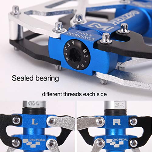 Image of MZYRH Mountain Bike Pedals, Ultra Strong Colorful CNC Machined 9 /16 inch Cycling Sealed 3 Bearing Pedals