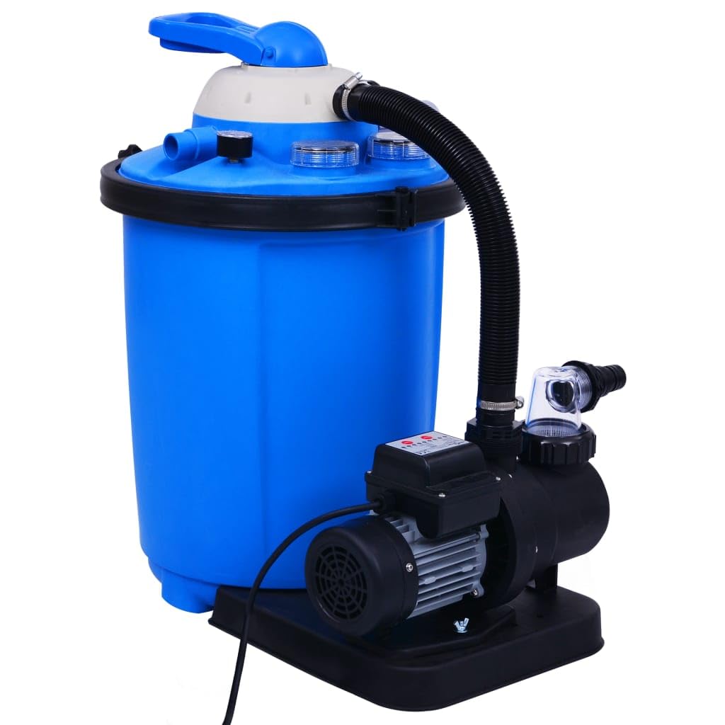 vidaXL Bomba Filtro de Arena con Temporizador 550 W Limpieza Patio Circulación Dispositivo Tanque Almacenamiento Agua Aire Libre Exterior Camping