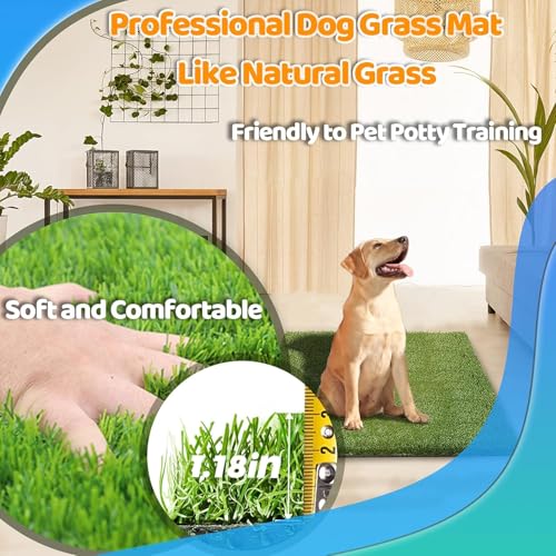 43.5 x 29.8 inches Fake Grass Pee for Dogs Artificial Grass Rug Pad for Puppy Potty Washable Grass Mat for Pet Training with Drainage Hole and Easy to Clean - Image 4