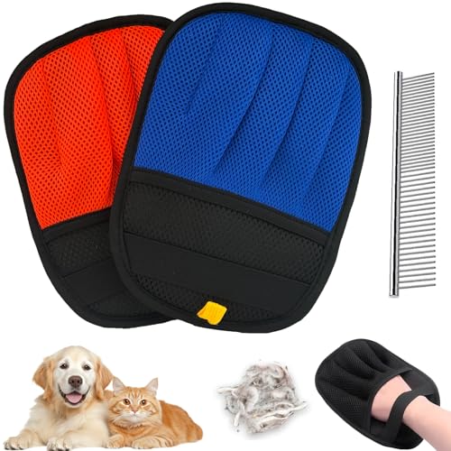 Image of Valentines Day Gifts 2 Packs Pet Hair Removal Glove,Pet Hair Remover for Cat & Dog,New Upgraded Electrostatic Gloves Pet Hair,Reusable Electro Static Pet Hair Remover Electrostatic Gloves