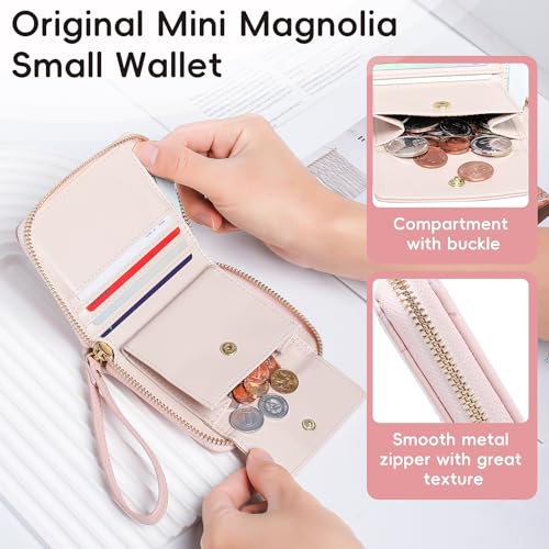 Pomelo Best Small Womens Wallet Leather Credit Holder RFID Blocking with Coin Pocket Zip Around Wristlet Ladies Wallets4