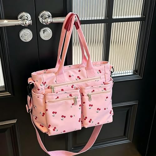 Image of Leopard Print Tote Bag for Women Everyday Work Cheetah Tote Canvas Shoulder Bag with Multiple Pockets for Travel Daily Use