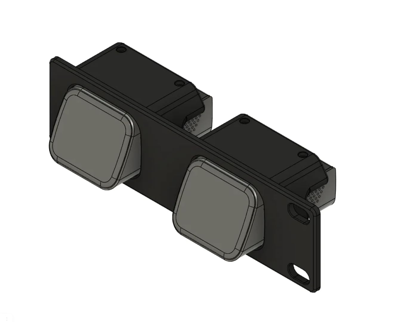 JetKVM Support 1U - Support de rack imprimé 3D pour 1 ou 2 appareils - Convient pour les racks de serveur 19" - Support KVM ou Mini PC peu encombrant (gris, pour 2X JetKVM côté droit)