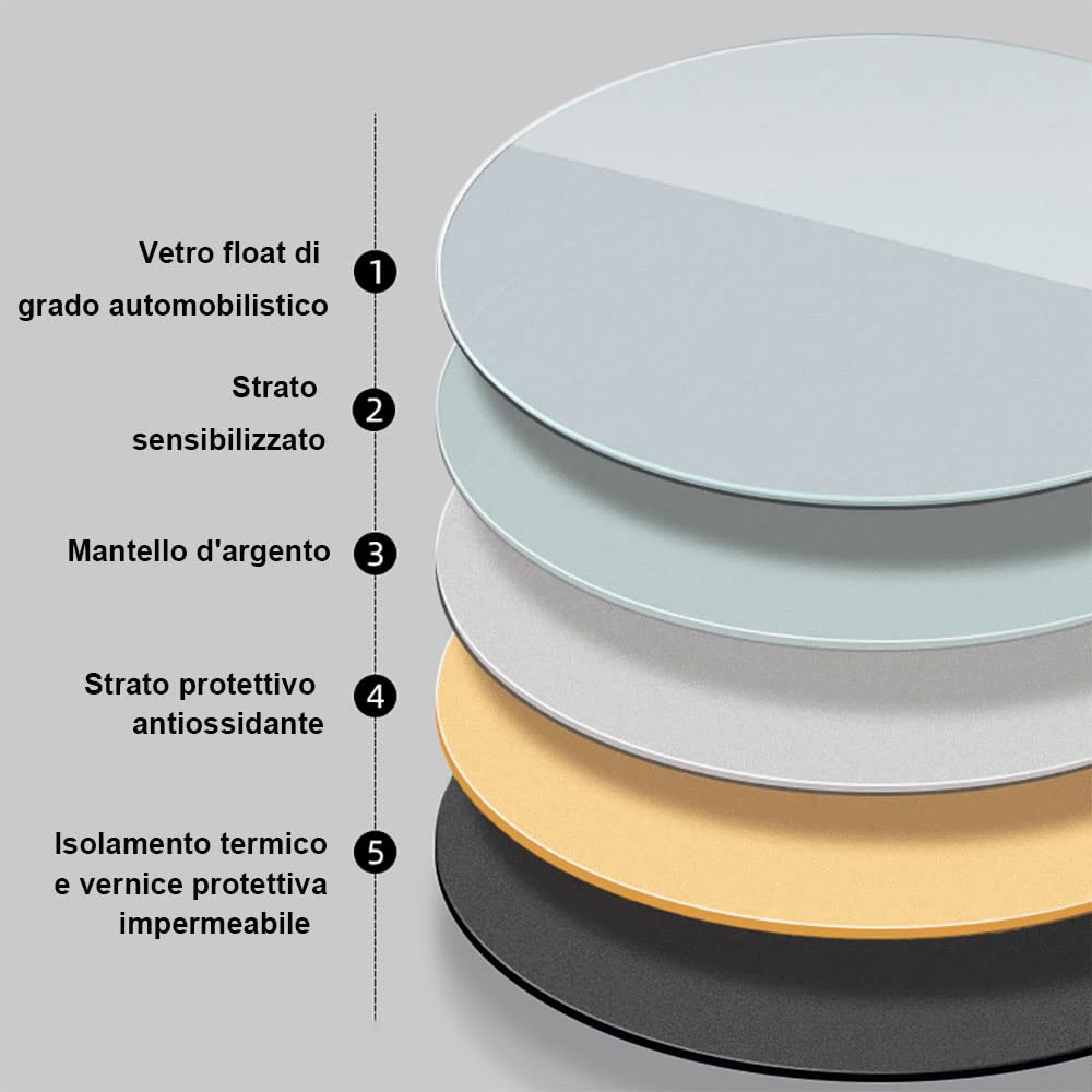 100cm Specchio Rotondo|Smart Touch|Antiappannamento|IP44