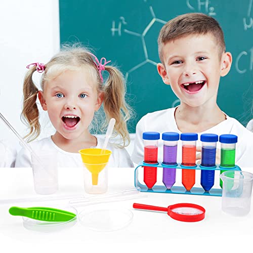 D-FantiX 37Pcs Kids Science Experiments Kits for Toddlers Science Kits for Kids 3+ Girls, Boys Kids Toys Gift w/ Goggles Scientist Coat Costume STEM