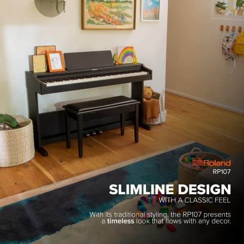 Miniatura 4 de Roland Rp107 Digital Piano Piano Doméstico Compacto Y Asequible Con Estilo Vertical Tradicional Perfecto Para Principiantes Bluetooth A Bordo Y Más, Rp107-Bkx