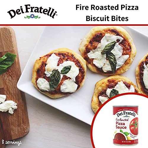 Dei Fratelli Fire Roasted Pizza Sauce (15 oz. Cans, 6 pack) - Vine-Ripened - No Water Added – Non-GMO, Gluten-Free