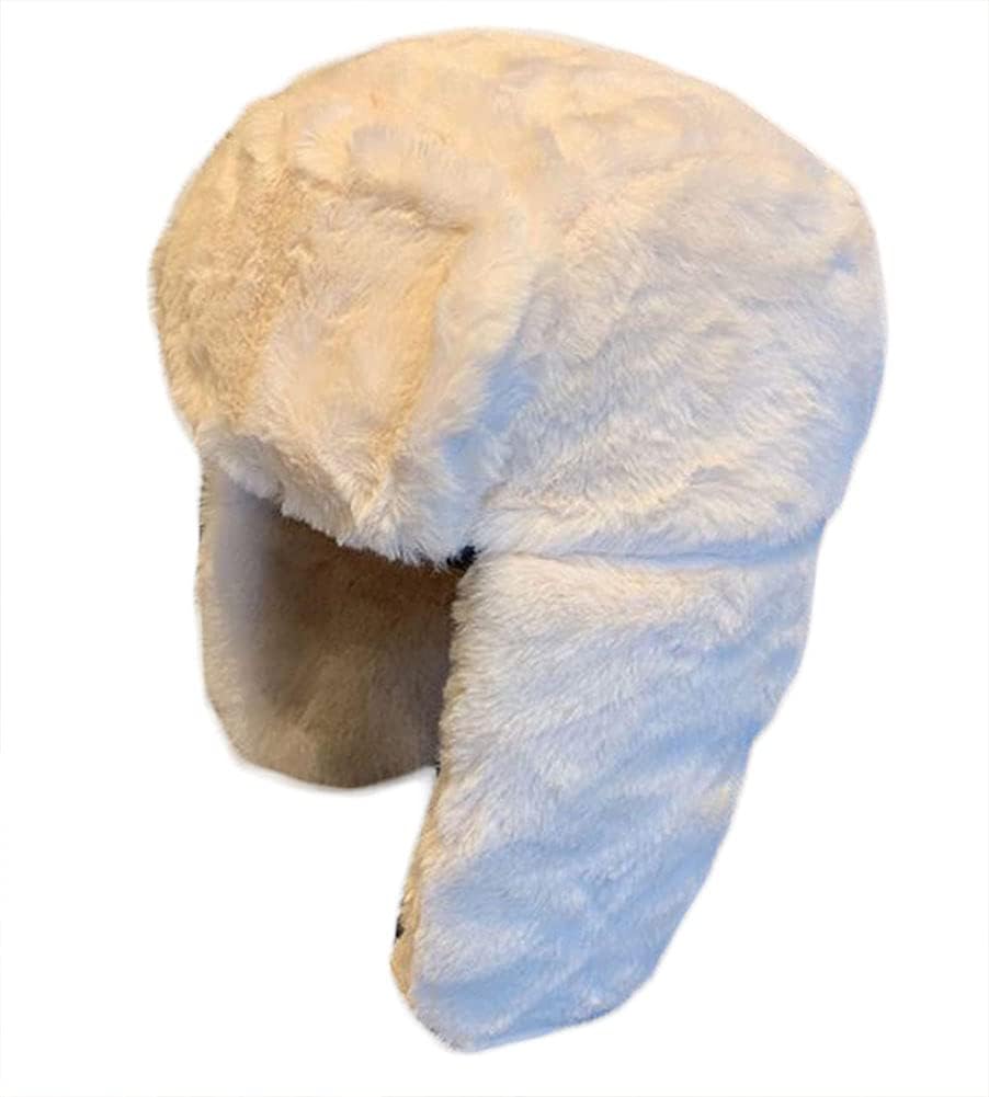 CaissipWomen's Trapper Hat Faux Fur Winter Hats Russian Hat with Buckle Trooper Warm Winter Hat Ski Cycling Ear Flap 2023