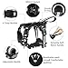 WINSEE Pet Harness Collar and Leash Set, All-in-one Reflective Dog Harness No Pull with Adjustable Buckles for Puppies, Small, Medium, Large, and Extra-Large Dogs (Large, Black)