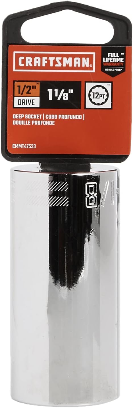 CRAFTSMAN Deep Socket, SAE, 1/2-Inch Drive, 3/8-Inch, 12-Point (CMMT99177) : Tools & Home Improvement