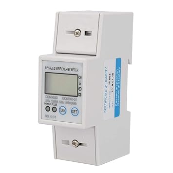 Ketsicart Electric Meter, Single Phase Rail Electricity Power Consumption Wattmeter Energy Meten 15-60A Small Size Light Weight Good Reliability and Easy Installation