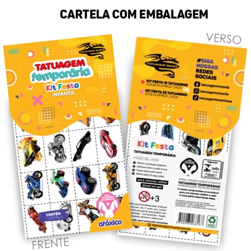 Tatuagem Temporária Infantil Carros 3 | Kit Festa 32-026