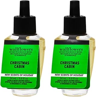 Bath & Body Christmas Cabin Fragrance Wallflower Refill 2-pack, 1.6 fl. oz. total (Product Label Style May Vary)