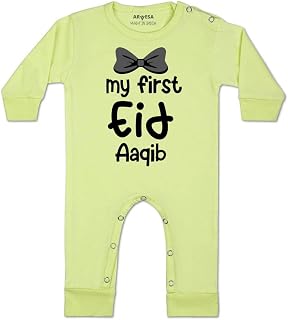 ARVESA My First Eid Customised Unisex Jumpsuit Bodysuit Name Customized JS-1584 Adorable present for My First Eid Dress Fo... Price In India