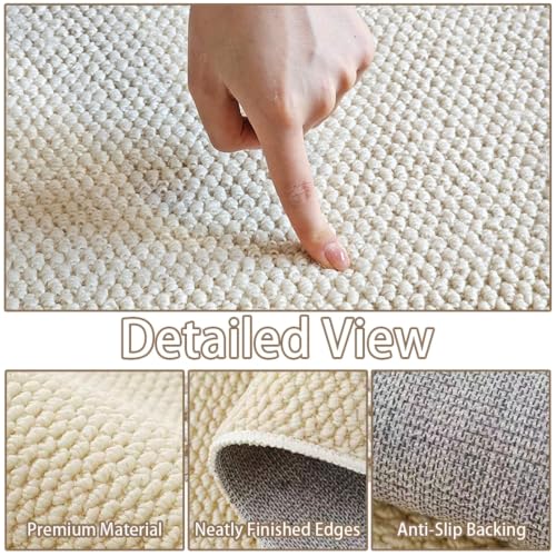 Tapis de salon en sisal antidérapant et tressé main - 5