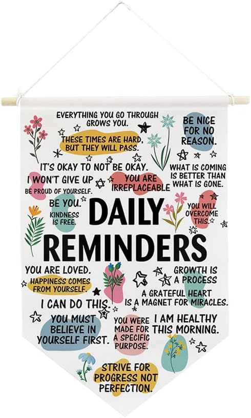 Daily Reminders Positive Wall Hanging Pennant 12x18 Inch