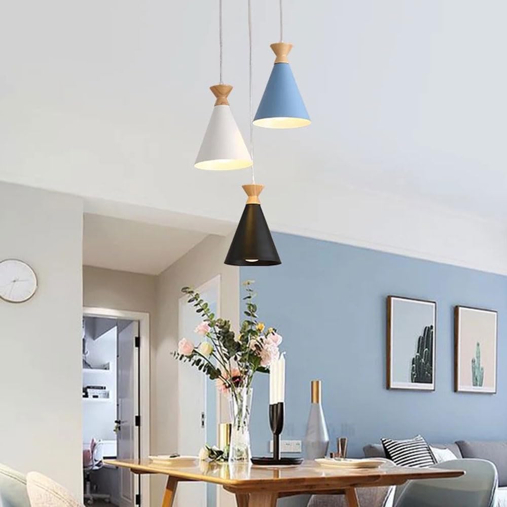 Modern Industrial Style Metal Chandelier, Base Single Head Pendant Lamp, Ceiling Lighting Fixtures, Living Room Dining Balcony Decoration Hanging Light(Dark)