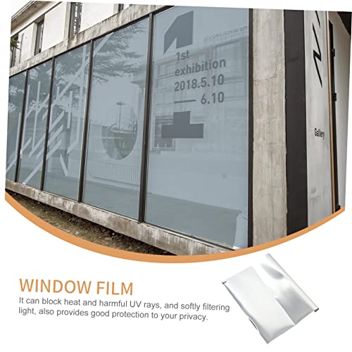 Película de privacidad para ventana OUNONA 200x45 cm plata miniatura 3