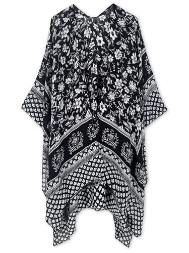 Image of Spicy Sandia Kimonos for Women Floral Beach Cover Up Loose Swimsuit Bathing Suit Coverup Cardigan for Summer Swimwear