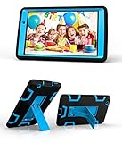 LG G Pad X 8.0 / G Pad III 8.0 Case, [Kickstand] 3 in 1 Hybrid Shockproof Impact Resistant Armor Defender Protection Cover for LG G Pad X 8.0 V521 / G Pad 3 8.0 V525 Tablet 2016 Version (black+blue)