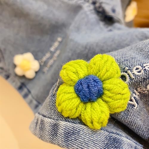 Girls Harem Jeans Heart Embroidery Elastic Waist Denim Pants Kids Retro Baggy Trousers Streetwear for 1-10 Years3