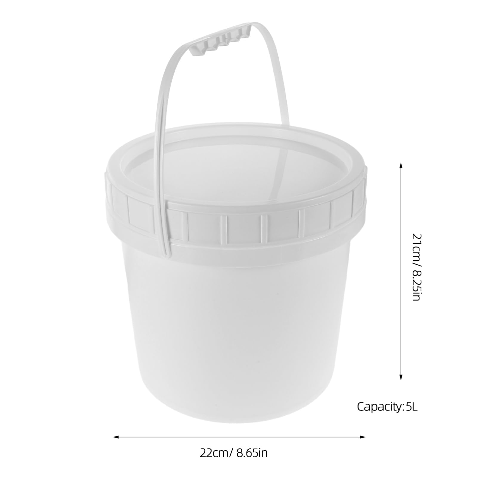 Alipis Cubo de Plástico Blanco de 5l con Tapa Hermética y Asa Reforzada para Almacenamiento de Ingredientes y Salsas en Cocinas Domésticas