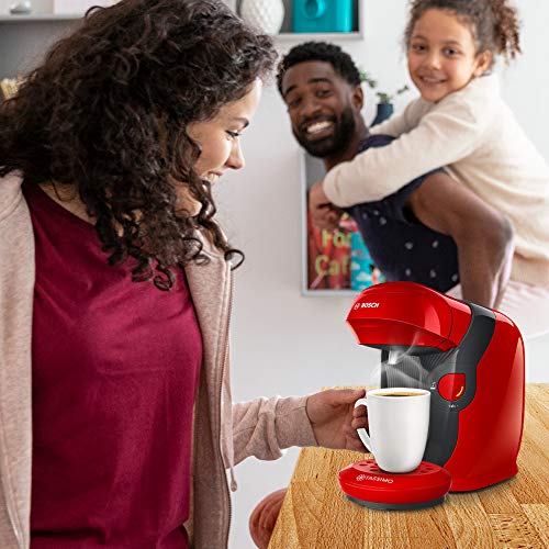Foto von Bosch Tassimo Style Kapselmaschine TAS1103 Kaffeemaschine by, 70 Getränke, vollautomatisch, geeignet für alle Tassen, platzsparend, 1400 W, rot