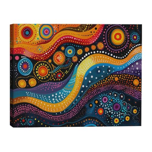 HomeGiftCentral Australian Aboriginal Dreamtime Folk Art1 Canvas Wall Art Picture